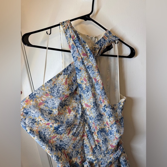 Lauren Ralph Lauren Floral Crinkle Georgette Halter Criss Cross Ruffle Dress 16 - Picture 6 of 16